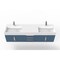 Castello Usa Amazon 72" Wall Mounted Blue Vanity With White Top And Chrome Handles CB-MC-72BLU-CHR-2056-WH - alternate 3